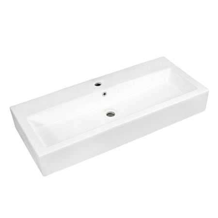 Fauceture EV3917 39-Inch x 17-Inch Rectangular Vessel Sink, White EV3917